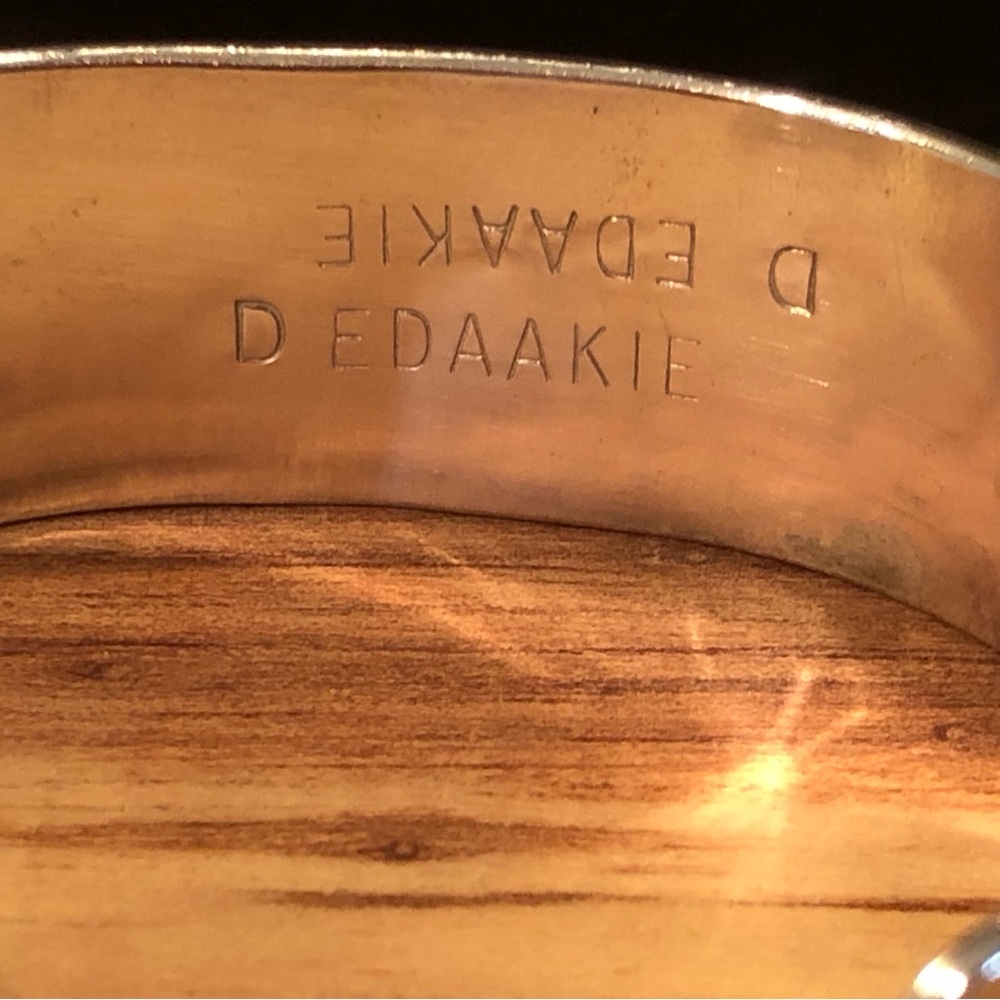 Native American Silver Cuff with Inlay - Picture 4 of 5